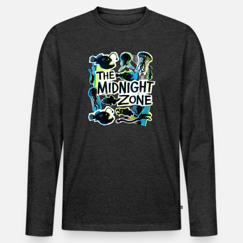 The Midnight Plastic Zone - Männer Premium Bio Langarmshirt - Anthrazit meliert
