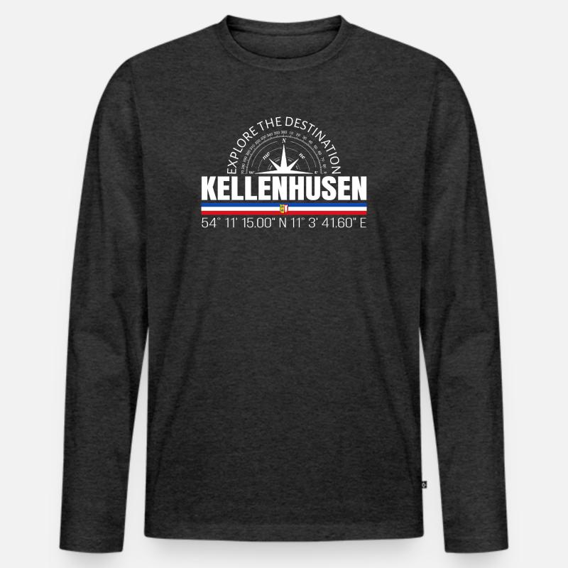Kellenhusen - Männer Premium Bio Langarmshirt - Anthrazit meliert