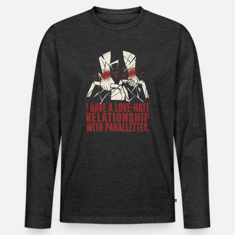 Calisthenics Relationship - Männer Premium Bio Langarmshirt - Anthrazit meliert