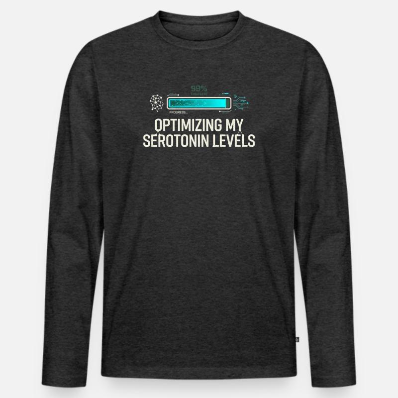 Serotonin Optimizing - Männer Premium Bio Langarmshirt - Anthrazit meliert