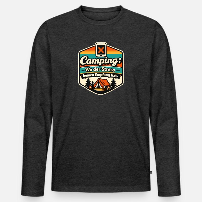 Camper - Männer Premium Bio Langarmshirt - Anthrazit meliert
