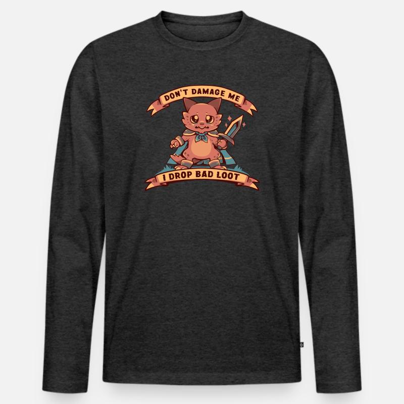 Ich lasse schlechte Beute fallen - Männer Premium Bio Langarmshirt - Anthrazit meliert