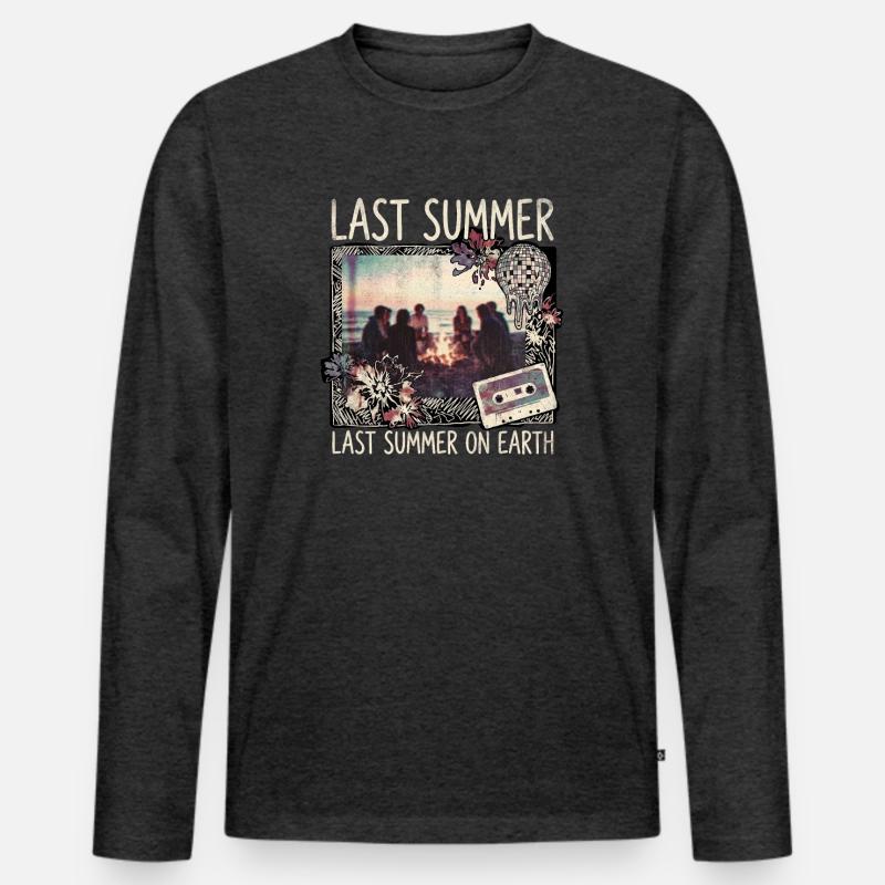 Last Summer - Männer Premium Bio Langarmshirt - Anthrazit meliert