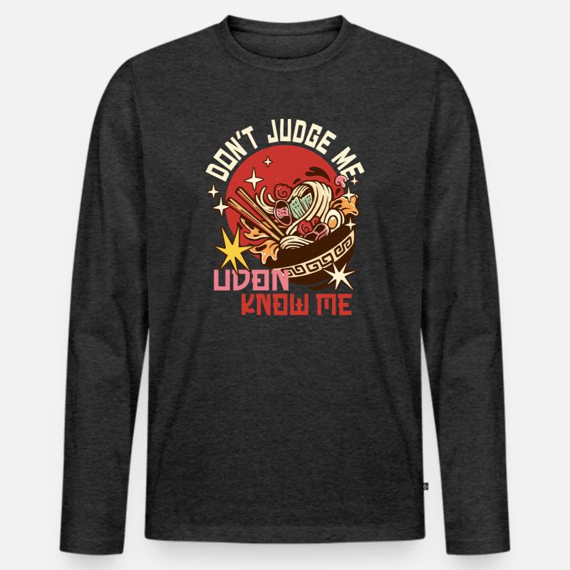Udon Urteile Mich Nicht - Männer Premium Bio Langarmshirt - Anthrazit meliert