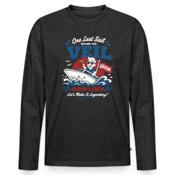 Llama Not Drama Party Saying - Men's Premium Organic Long Sleeve Shirt - heather anthracite - Front - Nico (187cm)