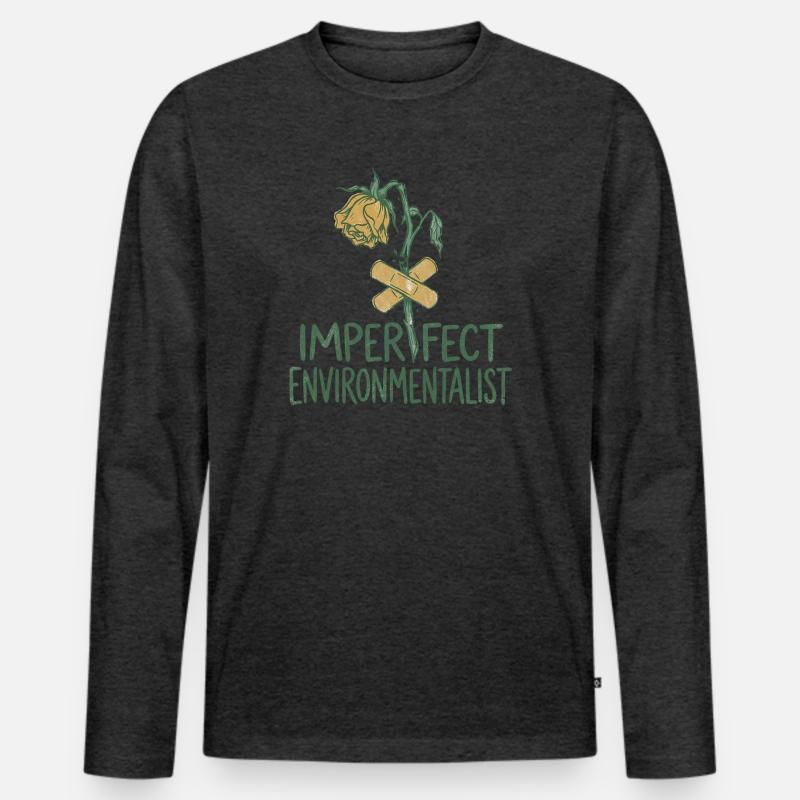 Kaputte Blume - Männer Premium Bio Langarmshirt - Anthrazit meliert