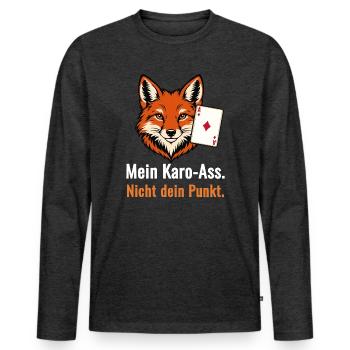Mein Karo-Ass. Nicht dein Punkt. - Männer Premium Bio Langarmshirt - Anthrazit meliert - Vorne - Nico (187cm)