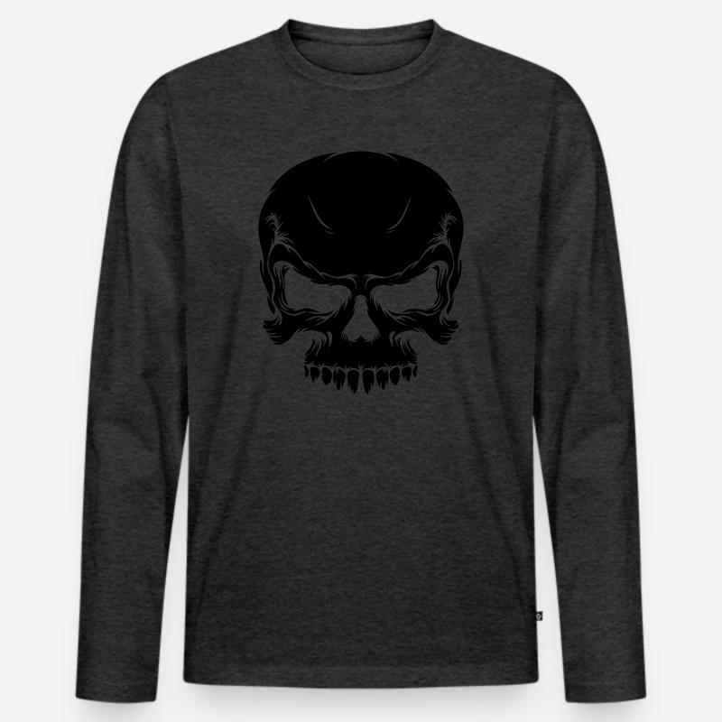 blutfleck - blood - blut - Männer Premium Bio Langarmshirt - Anthrazit meliert