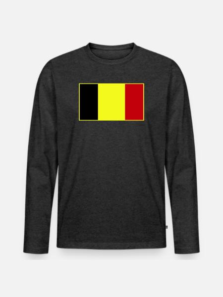 Anpassbare dreifarbige Flagge - Männer Premium Bio Langarmshirt - Anthrazit meliert