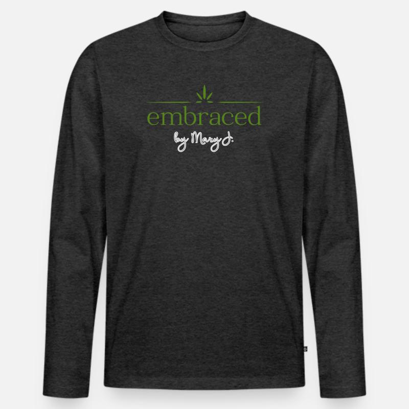 embraced - Männer Premium Bio Langarmshirt - Anthrazit meliert