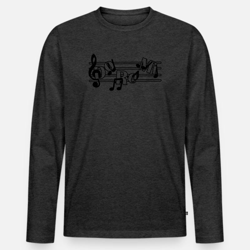 Do re mi - Männer Premium Bio Langarmshirt - Anthrazit meliert