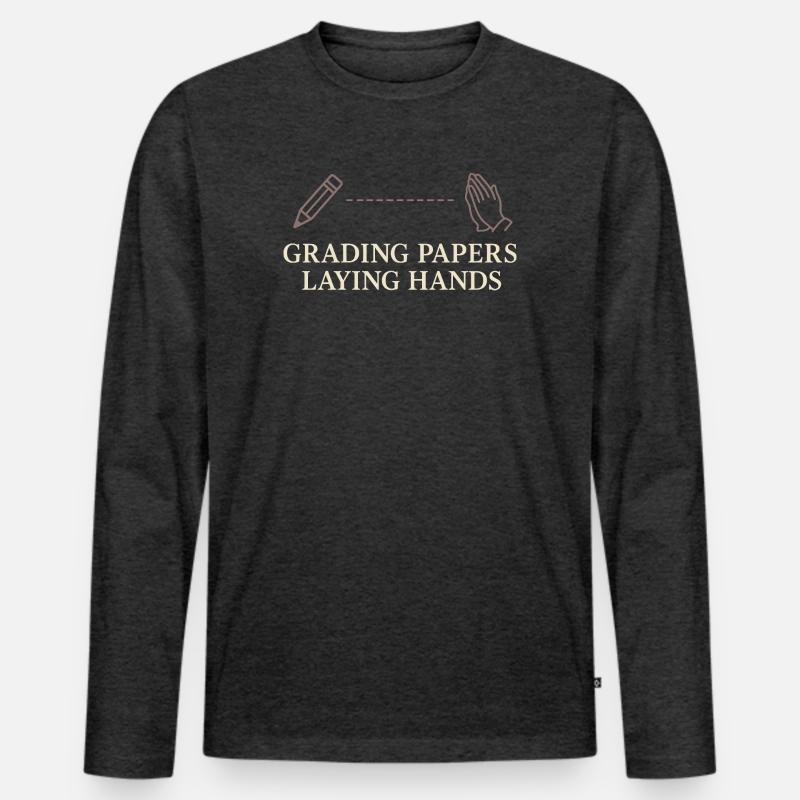 Christlicher Lehrer, Glaubensbasierter - Männer Premium Bio Langarmshirt - Anthrazit meliert