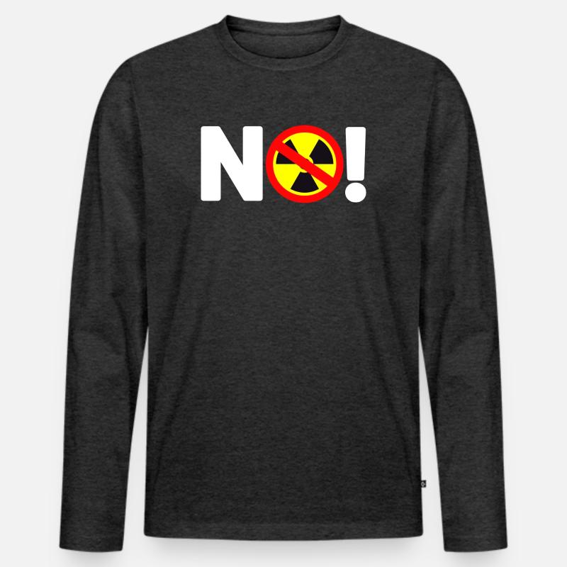 Atomkraft No - Männer Premium Bio Langarmshirt - Anthrazit meliert