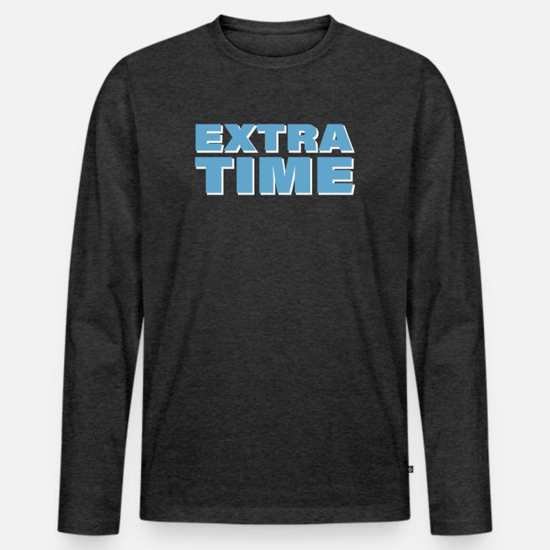 EXTRA TIME - Männer Premium Bio Langarmshirt - Anthrazit meliert