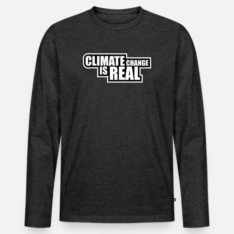 Climate Change Is Real Klimawandel Wissenschaft - Männer Premium Bio Langarmshirt - Anthrazit meliert