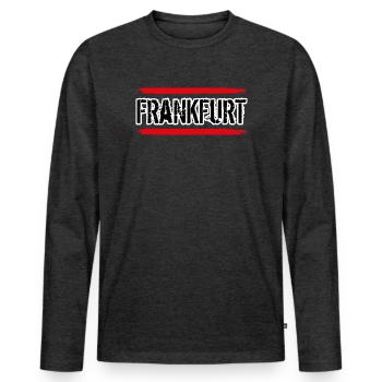 Frankfurt Fan - Männer Premium Bio Langarmshirt - Anthrazit meliert - Vorne - Nico (187cm)