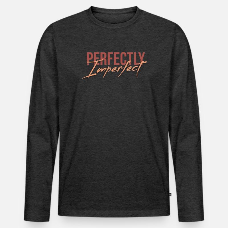 Perfectly Imperfect - Männer Premium Bio Langarmshirt - Anthrazit meliert