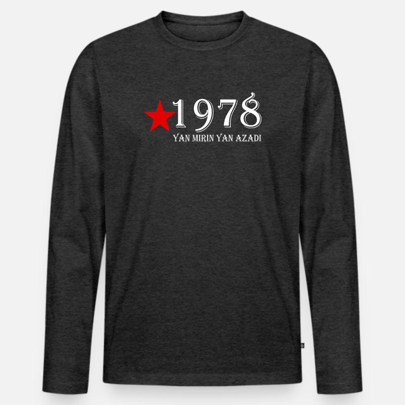 Kurdistan Kurden 1978 Van Mirin Van Azadi Design - Männer Premium Bio Langarmshirt - Anthrazit meliert
