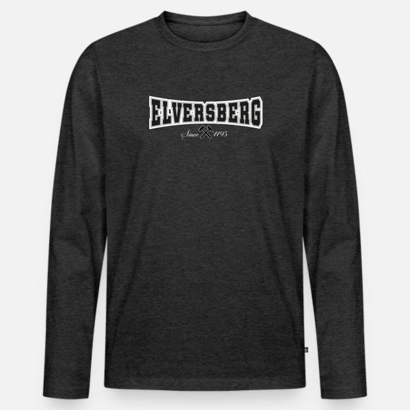 Elversberg  - Männer Premium Bio Langarmshirt - Anthrazit meliert