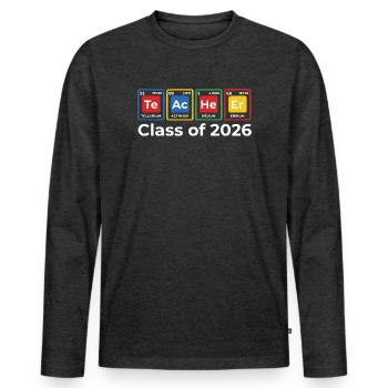 Teacher Periodic Table Class Of 2026 - Männer Premium Bio Langarmshirt - Anthrazit meliert - Vorne - Nico (187cm)