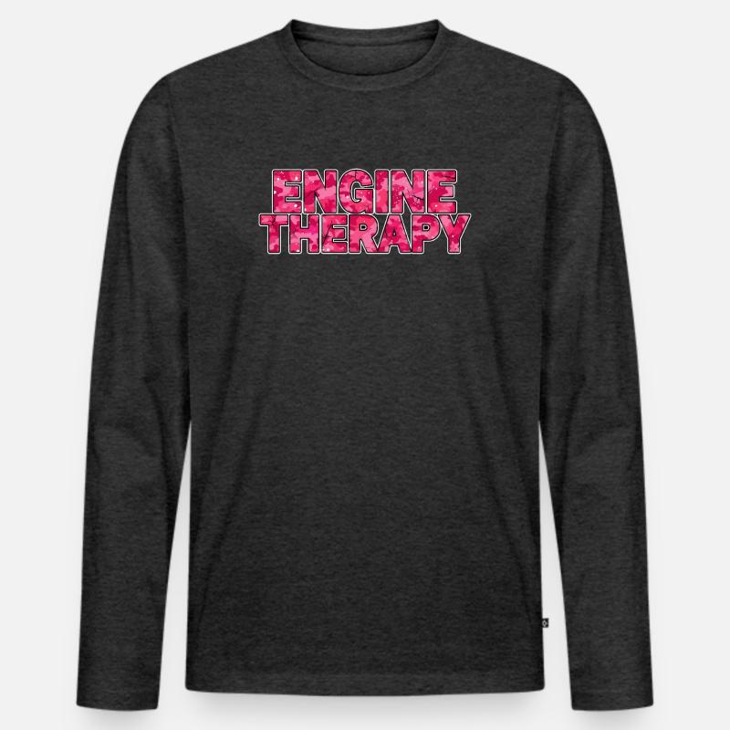 Engine Therapy Car Szene Style - Männer Premium Bio Langarmshirt - Anthrazit meliert