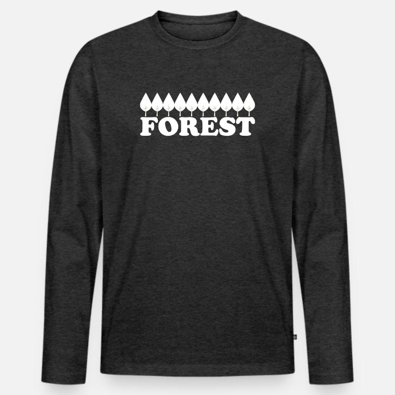 FOREST - Männer Premium Bio Langarmshirt - Anthrazit meliert