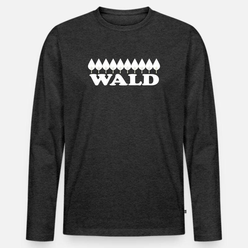 WALD - Männer Premium Bio Langarmshirt - Anthrazit meliert