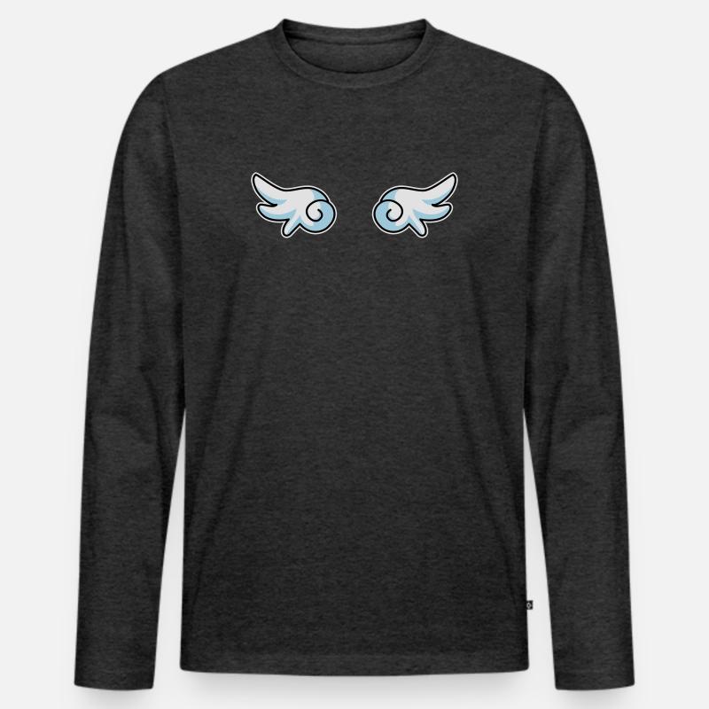 Engelflügel - Männer Premium Bio Langarmshirt - Anthrazit meliert