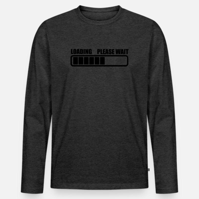 Aufladen wartet eine Weile - Männer Premium Bio Langarmshirt - Anthrazit meliert