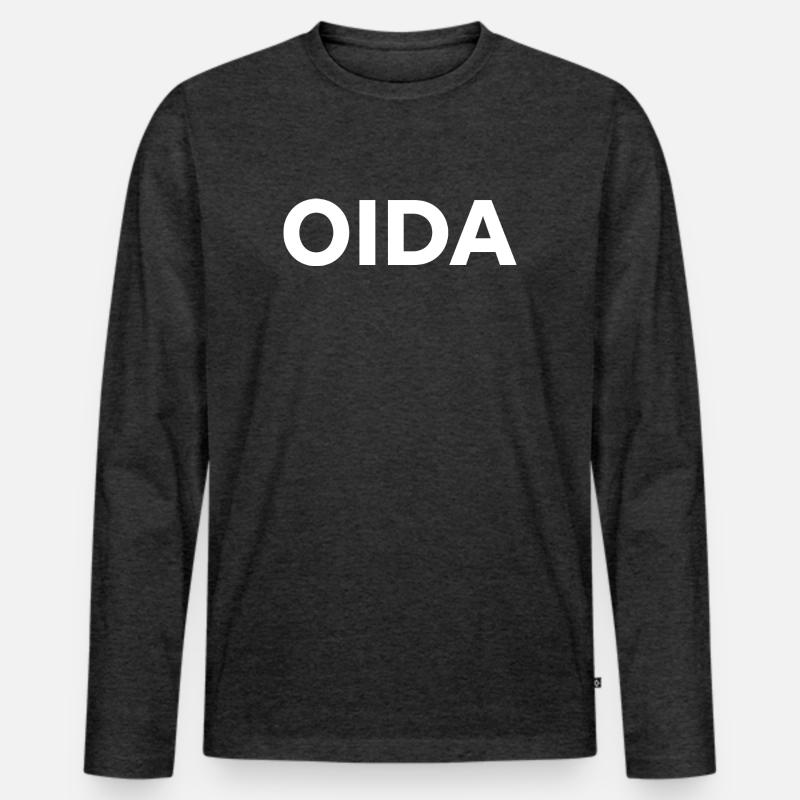 Oida - Männer Premium Bio Langarmshirt - Anthrazit meliert