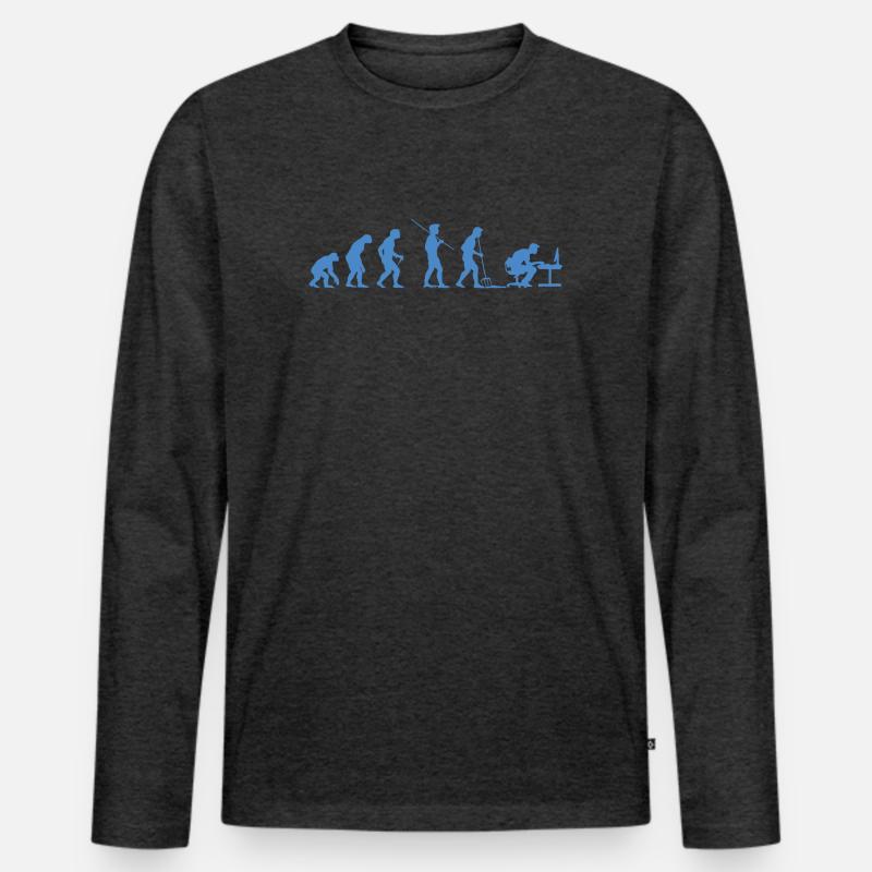 Programmierer Evolution Informatiker Entwickler - Männer Premium Bio Langarmshirt - Anthrazit meliert