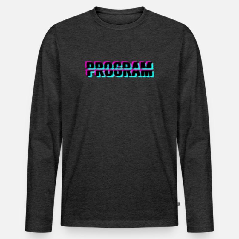 Computerprogramm - Männer Premium Bio Langarmshirt - Anthrazit meliert