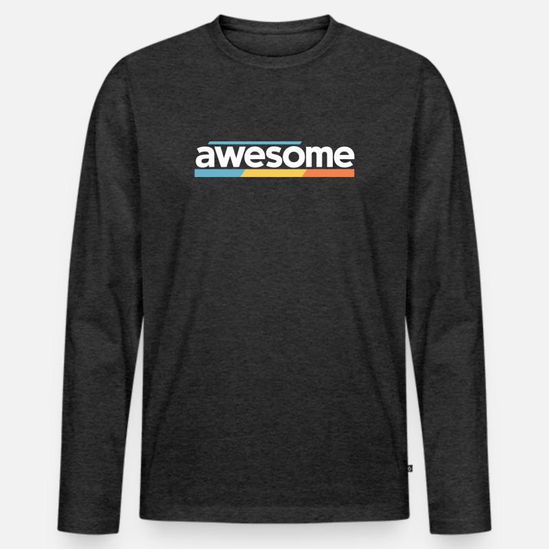 Fantastisches Typografie-Design - Männer Premium Bio Langarmshirt - Anthrazit meliert
