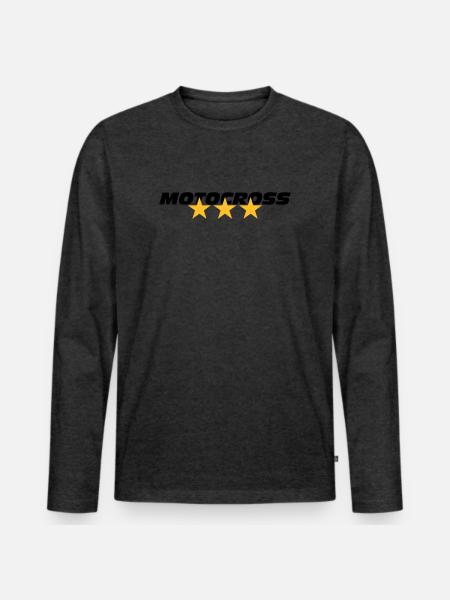 Motocross - Men's Premium Organic Long Sleeve Shirt - heather anthracite