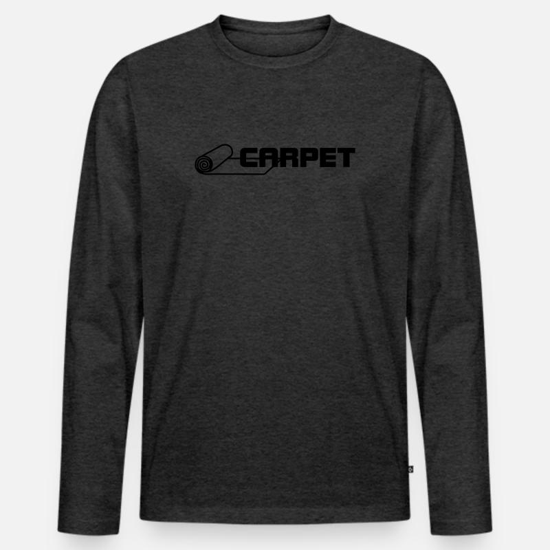 Teppichrollen Logo - Männer Premium Bio Langarmshirt - Anthrazit meliert