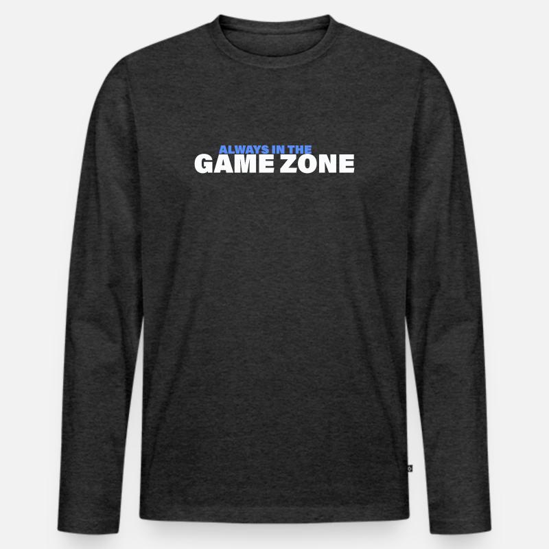 GAME ZONE - Männer Premium Bio Langarmshirt - Anthrazit meliert