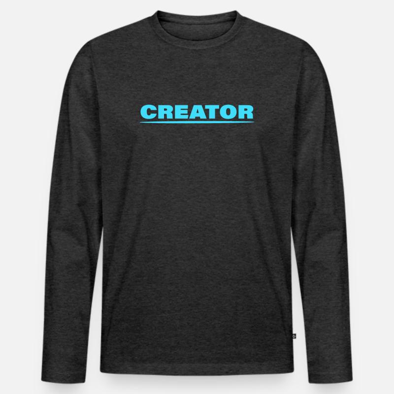 CREATOR - Männer Premium Bio Langarmshirt - Anthrazit meliert