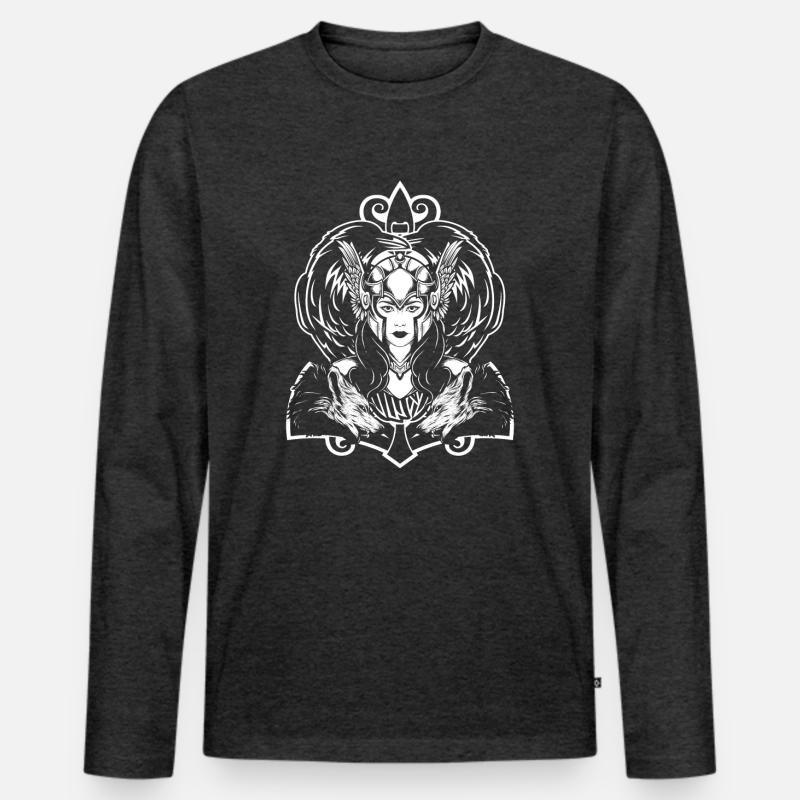 Walküre - Männer Premium Bio Langarmshirt - Anthrazit meliert