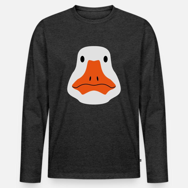 Gans / stilisiert - Männer Premium Bio Langarmshirt - Anthrazit meliert