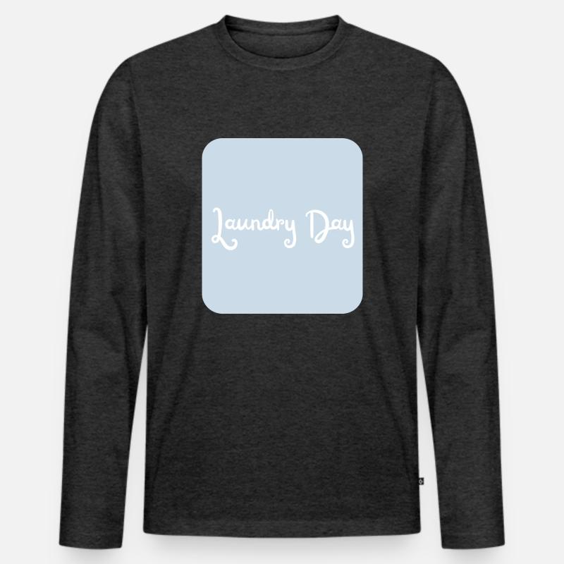 Laundry Day - Männer Premium Bio Langarmshirt - Anthrazit meliert