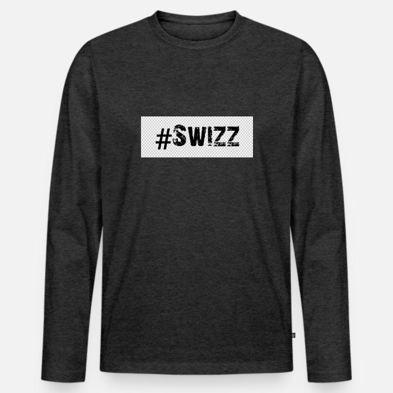 Swizz - Männer Premium Bio Langarmshirt - Anthrazit meliert