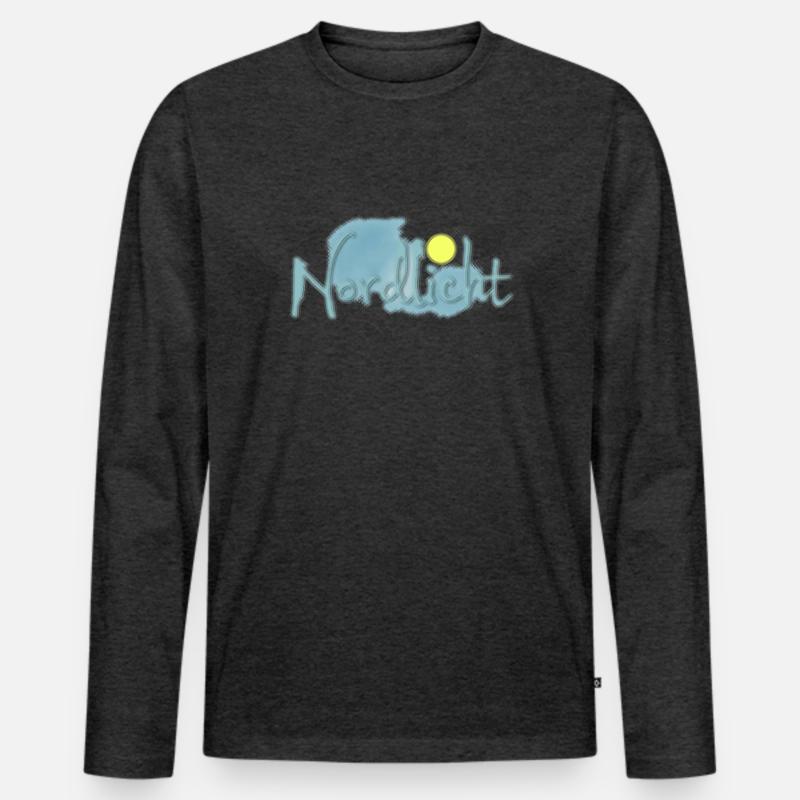 Nordlicht 20 - Männer Premium Bio Langarmshirt - Anthrazit meliert