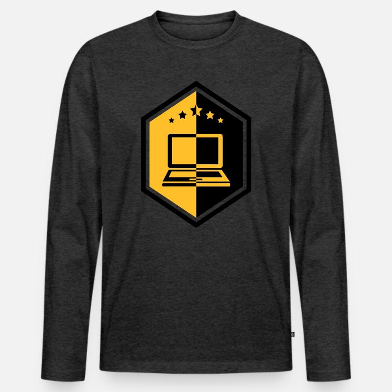 Computing / Informatik / Informatique - Männer Premium Bio Langarmshirt - Anthrazit meliert