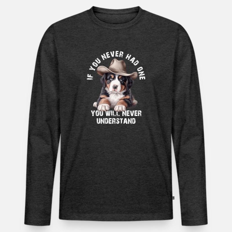 Berner Sennenhund - Männer Premium Bio Langarmshirt - Anthrazit meliert