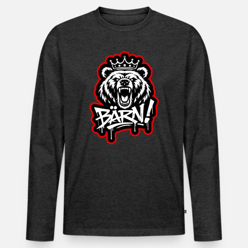 Bärn Graffiti King - Bern - Männer Premium Bio Langarmshirt - Anthrazit meliert