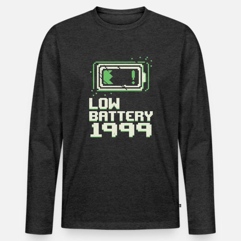 Damals War Es Einfacher - Männer Premium Bio Langarmshirt - Anthrazit meliert
