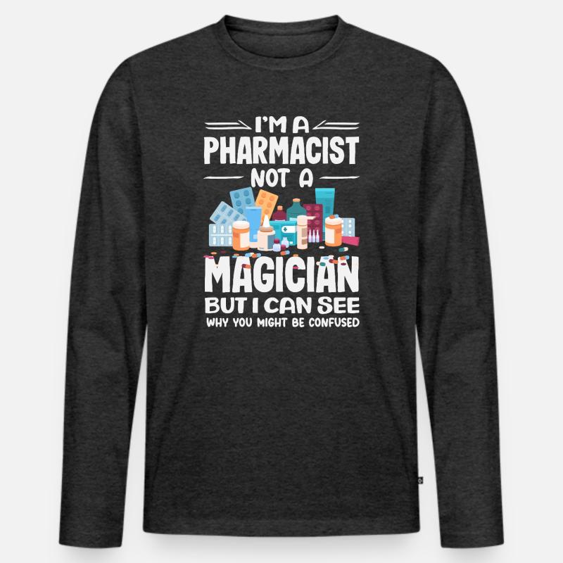 Apotheker Pharmazeutisch-technischer - Männer Premium Bio Langarmshirt - Anthrazit meliert
