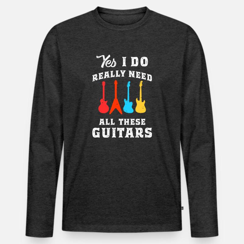 Gitarren Spruch - Männer Premium Bio Langarmshirt - Anthrazit meliert