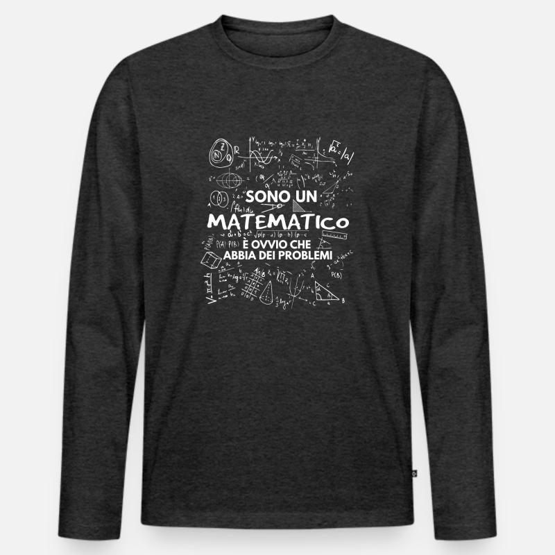 Matematico - Männer Premium Bio Langarmshirt - Anthrazit meliert