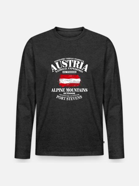 Austria - Österrreich - Männer Premium Bio Langarmshirt - Anthrazit meliert